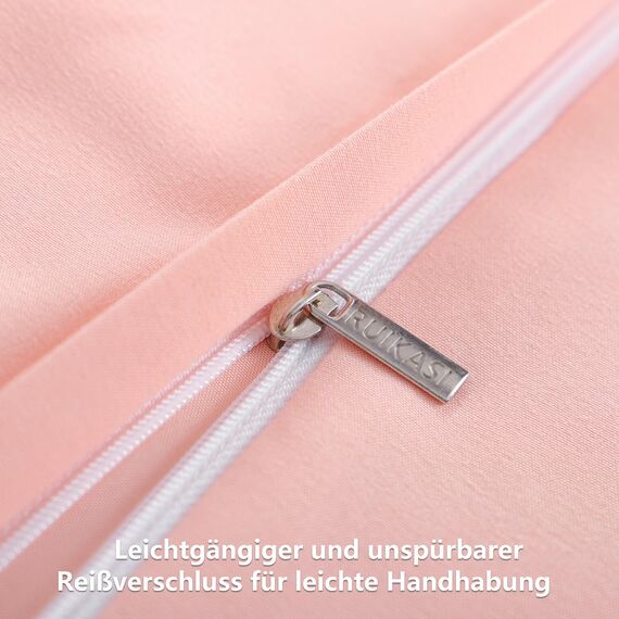 RUIKASI Bettwäsche 200x220 3teilig Rosa - Pink Mikrofaser Bettwäsche-Sets Oeko-TEX, Bettbezüge 200 x 220cm + 2 Kissenbezüge 80x80cm mit Reißverschluss, Weich und Bügelfrei