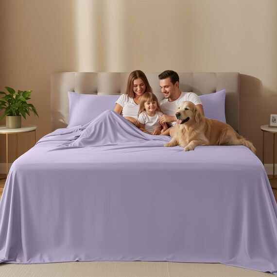 Utopia Bedding Bettwäsche-Set für Doppelbett, 3-teilig, gebürstete Mikrofaser, schrumpft und lichtbeständig, pflegeleicht (Doppelbett, Lavendel)