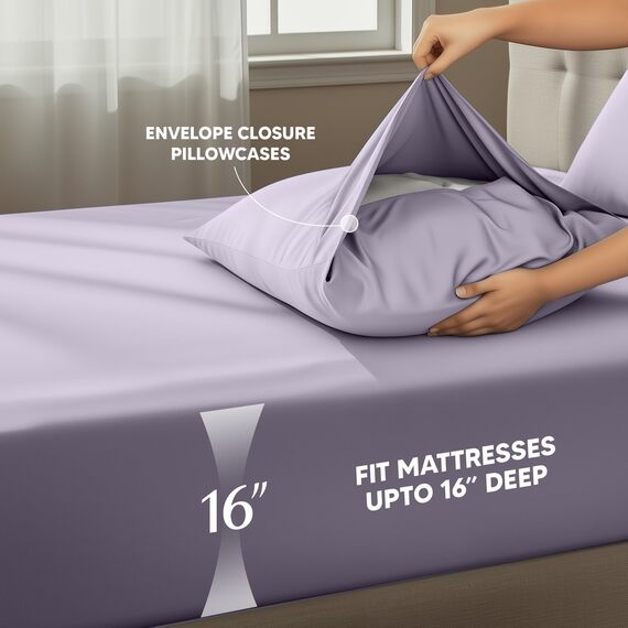 Utopia Bedding Bettwäsche-Set für Doppelbett, 3-teilig, gebürstete Mikrofaser, schrumpft und lichtbeständig, pflegeleicht (Doppelbett, Lavendel)