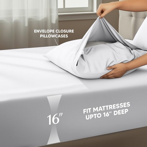 Utopia Bedding Twin XL Bettlaken – 3-teilige Bettwäsche – gebürstete Mikrofaser – schrumpffrei und lichtbeständig – pflegeleicht (Twin XL Twin Extra Lang Weiß)