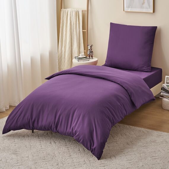 RUIKASI Bettwäsche 155x220 Lila 2teilig - Mikrofaser Bettwäsche-Sets Oeko-TEX, Bettbezüge 155 x 220cm + Kissenbezüge 80x80cm mit Reißverschluss, Weich und Bügelfrei
