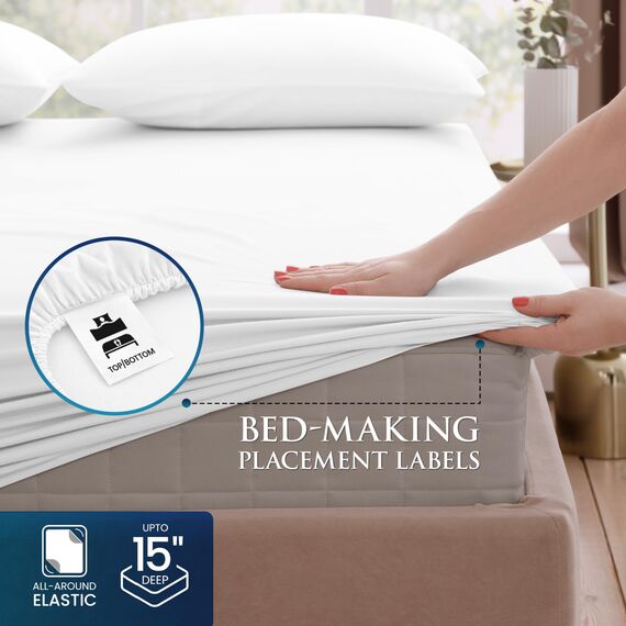 Utopia Bedding Bettwäscheset, gebürstete Mikrofaser, weiche Bettlaken für Queensize-Bett, enthält 1 Bettbezug, 1 Spannbetttuch und 2 Kissenbezüge, tiefer Umschlag, Weiß