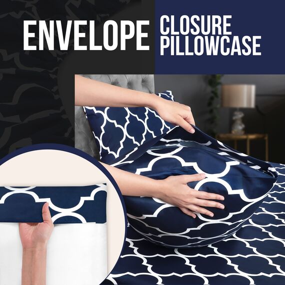 Utopia Bedding Bedrucktes Kingsize-Bettlaken-Set – 1 Spannbetttuch, 1 Bettlaken und 2 Kissenbezüge – weich gebürstetes Mikrofasergewebe – schrumpft und verblasst Nicht (King Size