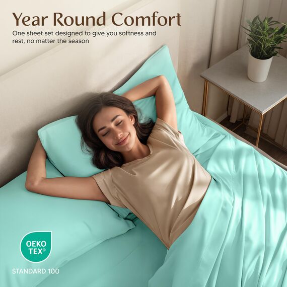 Utopia Bedding Bettlaken Set - Polyester-Microfaser, Spannbettlaken, Bettlaken und Kissenbezüge