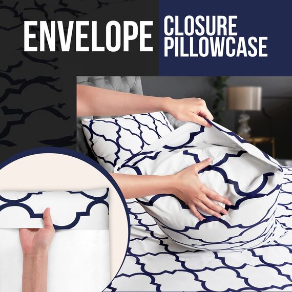 Utopia Bedding Bedrucktes Bettwäsche-Set, 1 Spannbetttuch, 1 Bettlaken und 2 Kissenbezüge – Stoff: