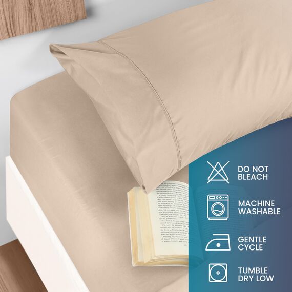 Utopia Bedding Bettwäsche-Set für King-Size-Bett, gebürstete Mikrofaser, weiche Bettlaken für King-Size-Bett, enthält 1 Spannbetttuch, 1 Flachbett und 2 Kissenbezüge, Tiefe Tasche (Beige)