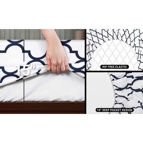 Utopia Bedding Bedrucktes Bettwäsche-Set, 1 Spannbetttuch, 1 Bettlaken und 2 Kissenbezüge – Stoff:
