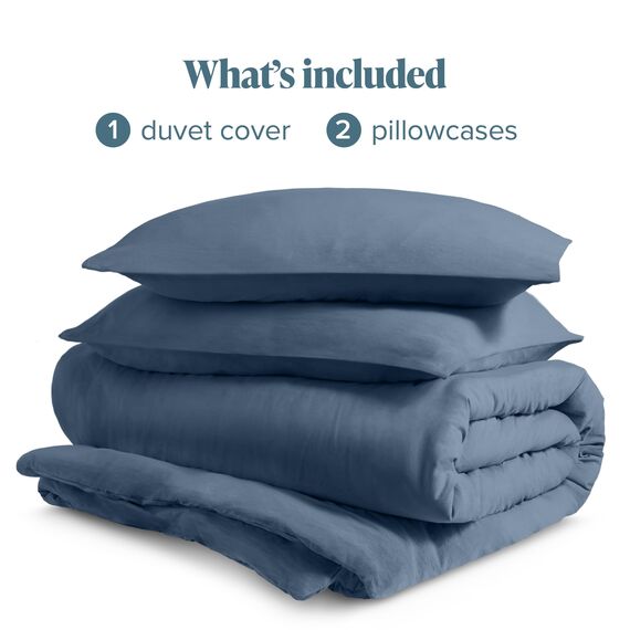 Bare Home Sandwashed Bettbezug und Kissenbezug Set – Super King Size – Premium 1800 Ultra weich – leicht – kühlender – Bettbezug mit 2 Kissenbezügen (Super Kingsize, sandgewaschenes Bering Sea)