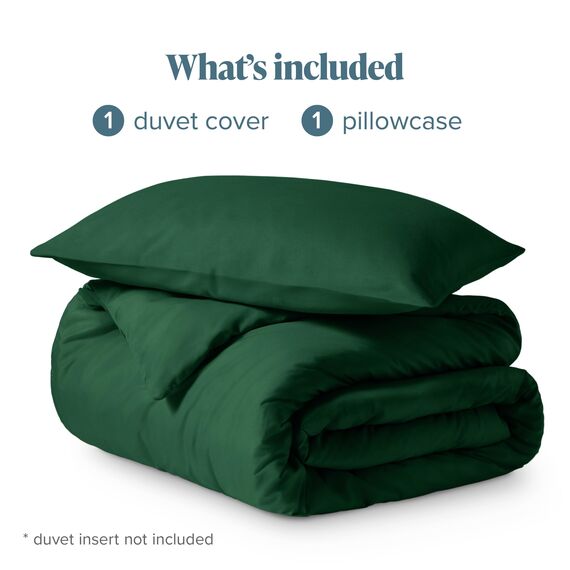 Bare Home Bettbezug-Set für Einzelbett, hochwertiges 1800 ultraweiches Bettbezug-Set, leicht, kühlender Bettbezug, Bettbezug mit 1 Kissenbezug (Einzelbett, Waldgrün)