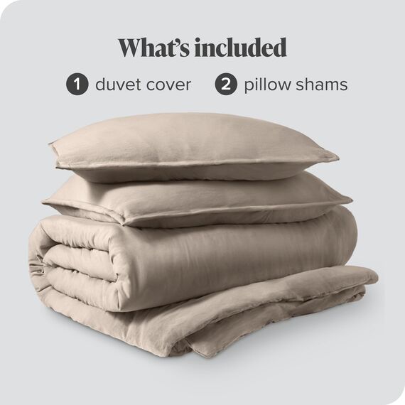 Bare Home Sandwashed Bettbezug und Kissenbezug Set – Super King Size – Premium 1800 Ultra weich – leicht – kühlender – Bettbezug mit 2 Kissenbezügen (Super-Kingsize, sandgewaschener Kieselstein)