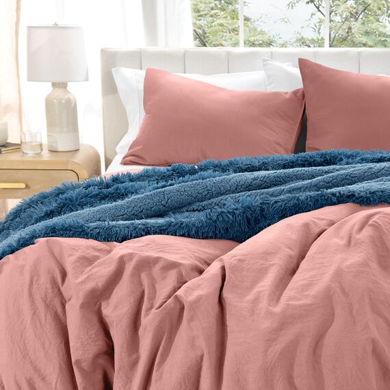 Bare Home Sandgewaschenes Bettbezug und Kissenbezug-Set – Super-King-Size-Größe – Premium 1800 Ultra weich – leicht – kühlender – 2 Kissenbezügen (Super-Kingsize, sandgewaschene Dusty Rose)