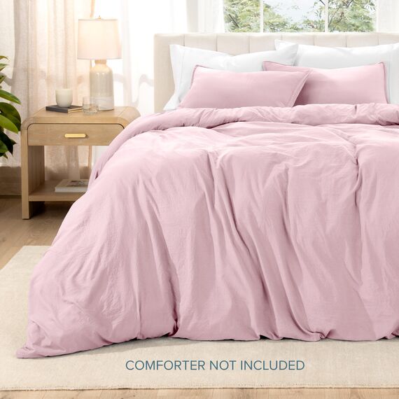 Bare Home Sandgewaschenes Bettbezug- und Kissenbezug-Set, Super-King-Size-Bett, Premium 1800, ultraweich, leicht, kühlender Bettbezug mit 2 Kissenbezügen (Super-King-Size-Bett, Sandwäsche