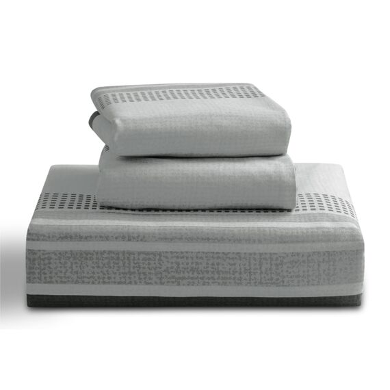 BEDSURE Bettwäsche 155x220 3teilig Bettbezug - Bettwäsche-Sets Grau 155 x 220 cm mit 2 Kissenbezüge 80x80 cm, ÖKO-TEX Wendebettwäsche Bedding Grau Gestreift Muster mit Reißverschluss