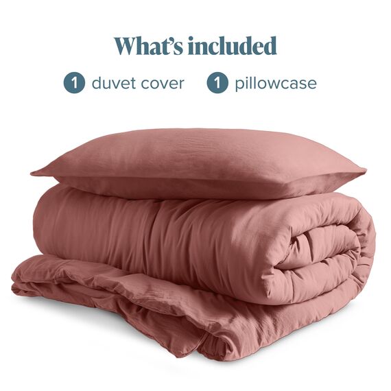 Bare Home Bettbezug-Set für Einzelbett, hochwertiges 1800er-Bettwäsche-Set, leicht, kühlender Bettbezug, Bettbezug mit 1 Kissenbezug (Einzelbett, Sandwash Dusty Rose)