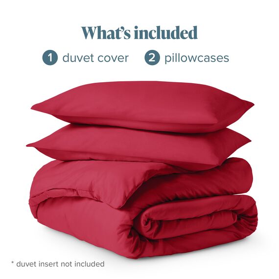 Bare Home Bettbezug-Set für King-Size-Bett, hochwertiges 1800er-Bettwäsche-Set, leicht, kühlender Bettbezug, Bettbezug mit 2 Kissenbezügen, King-Size-Bett, Rot