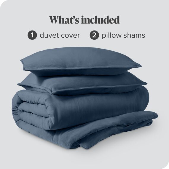 Bare Home Sandwashed Bettbezug und Kissenbezug Set – Kaisergröße – Premium 1800 Ultra weich – leicht – kühlender Bettbezug – Bettbezug mit 2 Kissenbezügen (Kaiser, sandgewaschenes Bering Sea)