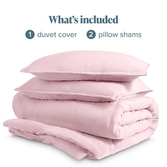 Bare Home Bettbezug-Set für King-Size-Betten – Premium 1800 ultraweiches Bettbezug-Set – leicht – kühlender Bettbezug – Bettbezug mit 2 Kissenbezügen (Kingsize, Sandwash Dusty Pink)