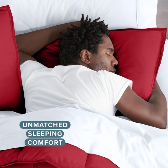Bare Home Bettbezug-Set für King-Size-Bett, hochwertiges 1800er-Bettwäsche-Set, leicht, kühlender Bettbezug, Bettbezug mit 2 Kissenbezügen, King-Size-Bett, Rot