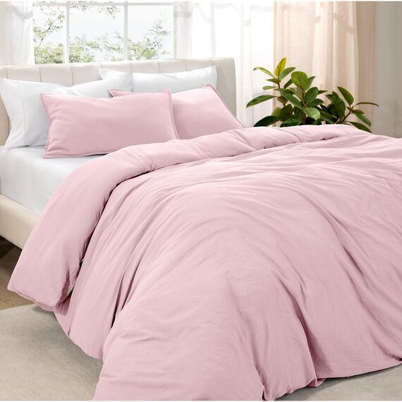 Bare Home Bettbezug-Set für King-Size-Betten – Premium 1800 ultraweiches Bettbezug-Set – leicht – kühlender Bettbezug – Bettbezug mit 2 Kissenbezügen (Kingsize, Sandwash Dusty Pink)