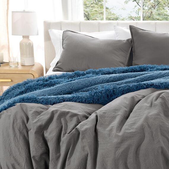 Bare Home Sandgewaschenes Bettbezug-Set für King-Size-Betten – Premium 1800 ultraweich, leicht, kühlend – beinhaltet 1 Bettbezug (225 cm x 220 cm) und 2 Kissenbezüge (50 cm x 75 cm) – Sandgewaschenes