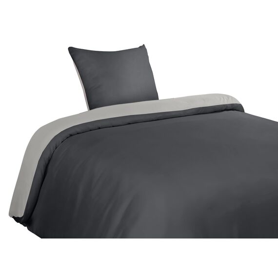 Utopia Bedding Bettwäsche 135x200 Set - Mikrofaser Bettbezug 135x200 cm + 1 Kissenbezug 80x80 cm - Dunkelgrau/Hellgrau