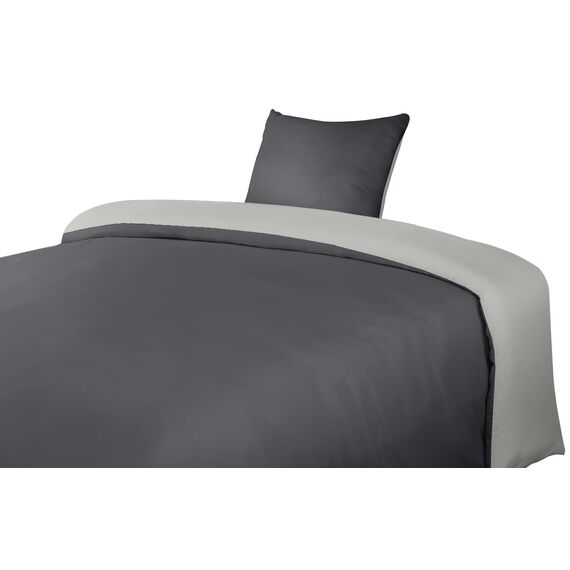 Utopia Bedding Bettwäsche 135x200 Set - Mikrofaser Bettbezug 135x200 cm + 1 Kissenbezug 80x80 cm - Dunkelgrau/Hellgrau