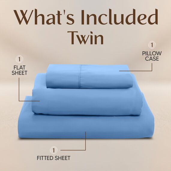 Utopia Bedding Bettwäsche-Set für Einzelbett – 3-teiliges Bettwäsche-Set, weiche und atmungsaktive Mikrofaser, enthält 1 Spannbetttuch, 1 Bettlaken und 1 Kopfkissenbezug (Dutch-Blau)