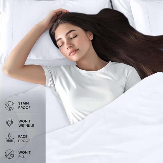 Utopia Bedding Bettwäsche-Set für TwinXL-Bettgröße, 2er-Pack Bettlaken-Sets, ideal für Spas, Hotels und Gästezimmer, gebürstete Mikrofaser, schrumpf- und lichtbeständig, pflegeleicht (weiß)