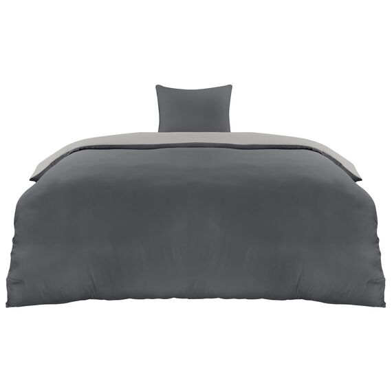 Utopia Bedding Bettwäsche 135x200 Set - Mikrofaser Bettbezug 135x200 cm + 1 Kissenbezug 80x80 cm - Dunkelgrau/Hellgrau