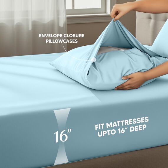 Utopia Bedding Bettlaken Set - Polyester-Microfaser, Spannbettlaken, Bettlaken und Kissenbezüge
