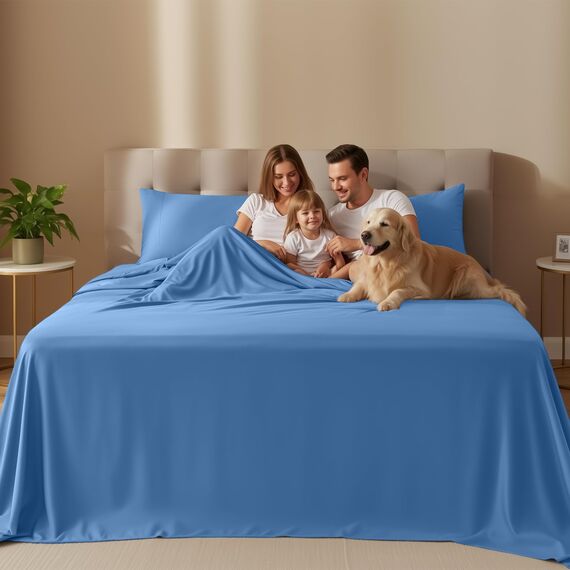 Utopia Bedding Bettwäsche-Set für Einzelbett – 3-teiliges Bettwäsche-Set, weiche und atmungsaktive Mikrofaser, enthält 1 Spannbetttuch, 1 Bettlaken und 1 Kopfkissenbezug (Dutch-Blau)