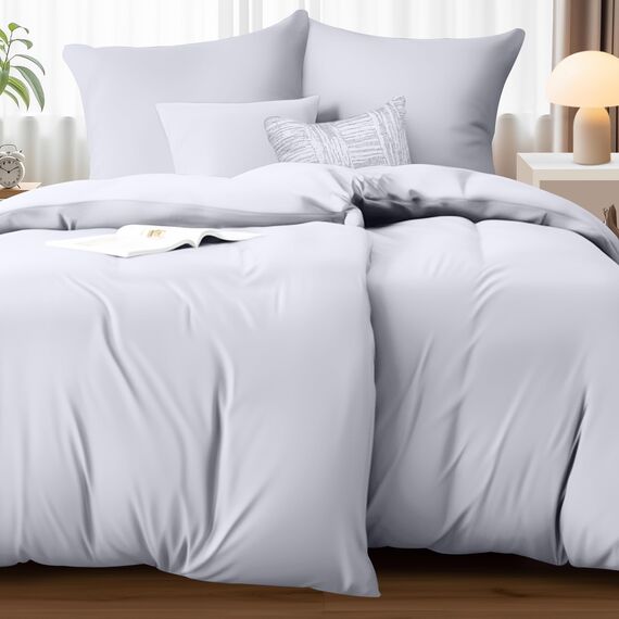 Utopia Bedding Bettwäsche 135x200 4teilig - Mikrofaser 2 Bettbezug 135x200 cm + 2 Kissenbezüge 80x80 cm - Weiß