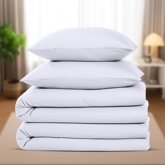 Utopia Bedding Bettwäsche 135x200 4teilig - Mikrofaser 2 Bettbezug 135x200 cm + 2 Kissenbezüge 80x80 cm - Weiß