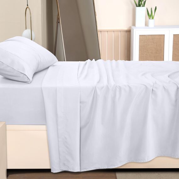 Utopia Bedding Bettwäsche-Set für Twin-Bett, 2er-Pack Bettwäsche-Sets, ideal für Spas, Hotels und Gästezimmer, gebürstete Mikrofaser, schrumpf- und lichtbeständig, pflegeleicht (weiß)