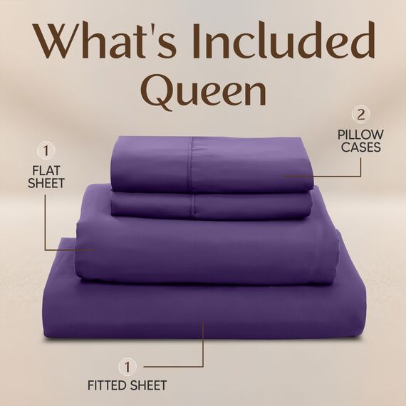 Utopia Bedding Bettlaken Set - Polyester-Microfaser, Spannbettlaken, Bettlaken und Kissenbezüge
