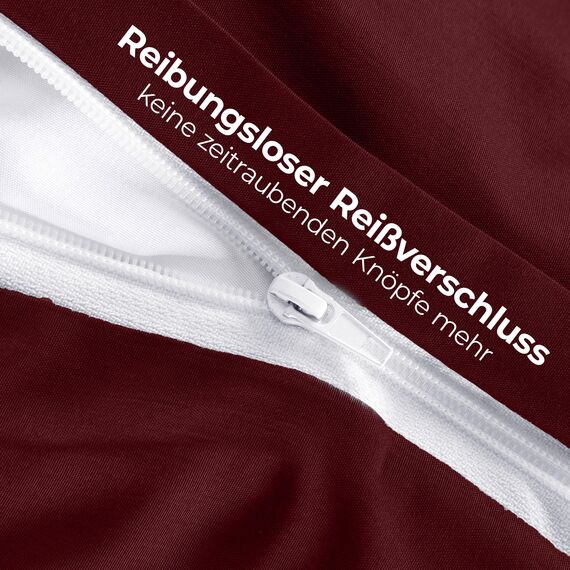 Utopia Bedding Bettwäsche 135x200 Set - Mikrofaser Bettbezug 135x200 cm + 1 Kissenbezug 80x80 cm - Burgund