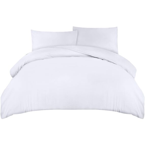 Utopia Bedding Bettwäsche Set - Mikrofaser Bettbezug 230x220 cm + 2 Kissenbezüge 50x75 cm - Weiß
