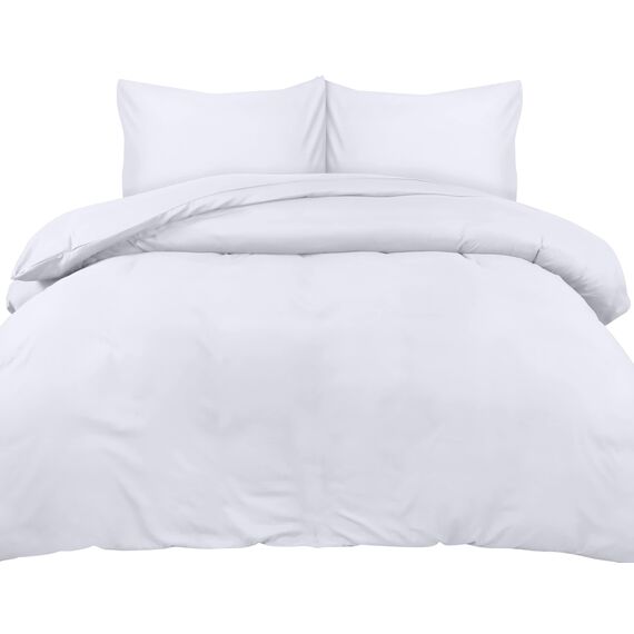 Utopia Bedding Bettwäsche Set - Mikrofaser Bettbezug 230x220 cm + 2 Kissenbezüge 50x75 cm - Weiß