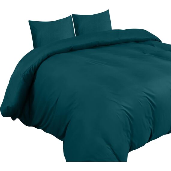 Utopia Bedding Bettwäsche 220x240 Set - Mikrofaser Bettbezug 240x220 cm + 2 Kissenbezüge 65x65 cm - Blaugrün