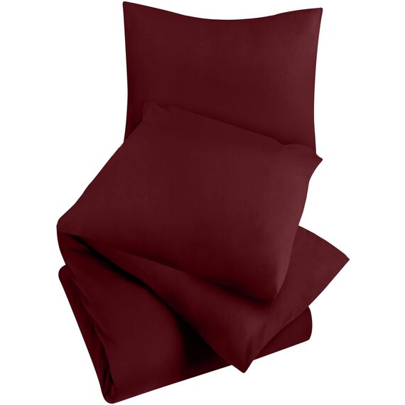Utopia Bedding Bettwäsche 220x240 Set - Mikrofaser Bettbezug 240x220 cm + 2 Kissenbezüge 65x65 cm - Burgund