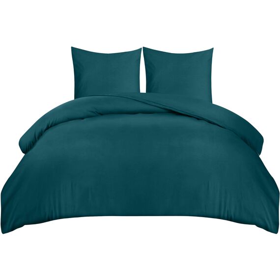 Utopia Bedding Bettwäsche 220x240 Set - Mikrofaser Bettbezug 240x220 cm + 2 Kissenbezüge 65x65 cm - Blaugrün