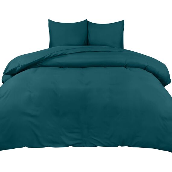 Utopia Bedding Bettwäsche 220x240 Set - Mikrofaser Bettbezug 240x220 cm + 2 Kissenbezüge 65x65 cm - Blaugrün