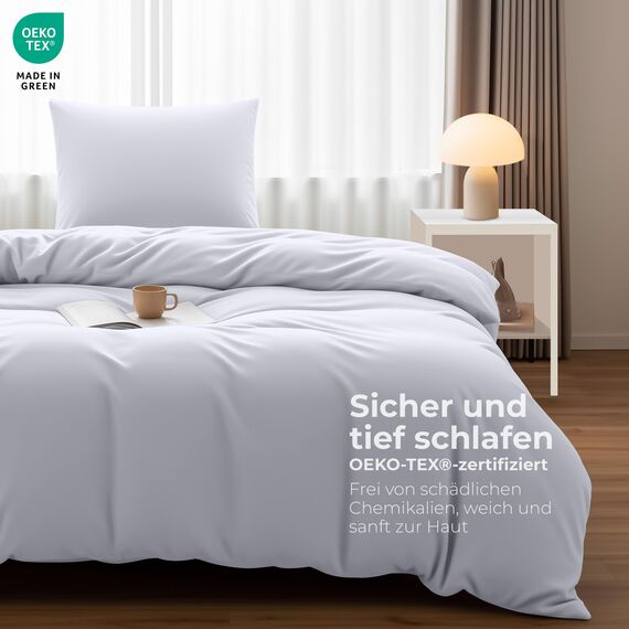 Utopia Bedding Bettwäsche 135x200 Set - Mikrofaser Bettbezug 135x200 cm + 1 Kissenbezug 80x80 cm - Weiß