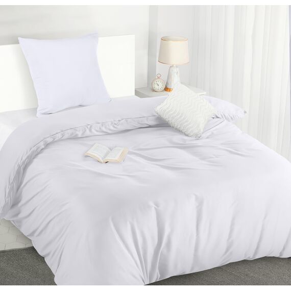 Utopia Bedding Bettwäsche 135x200 Set - Mikrofaser Bettbezug 135x200 cm + 1 Kissenbezug 80x80 cm - Weiß