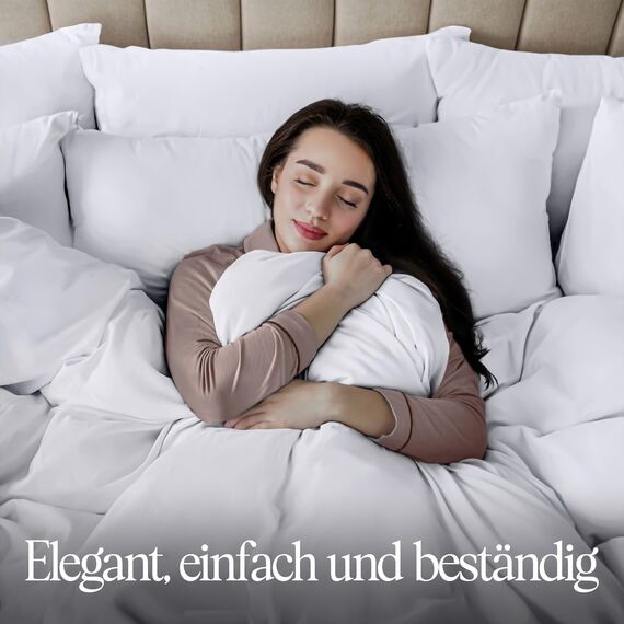 Utopia Bedding Bettwäsche 135x200 Set - Mikrofaser Bettbezug 135x200 cm + 1 Kissenbezug 50x75 cm - Weiß