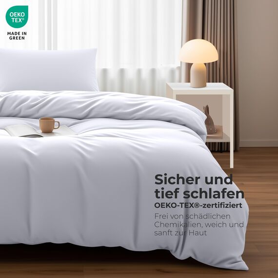 Utopia Bedding Bettwäsche 135x200 Set - Mikrofaser Bettbezug 135x200 cm + 1 Kissenbezug 50x75 cm - Weiß