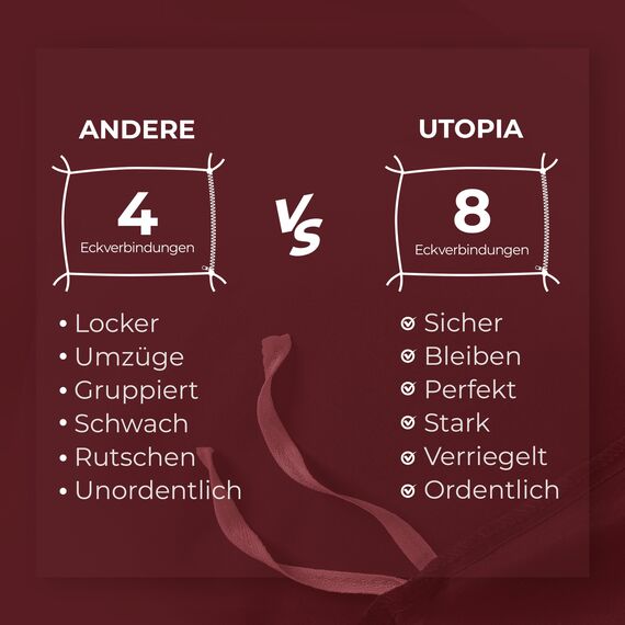 Utopia Bedding Bettwäsche 200x200 Set - Mikrofaser Bettbezug 200x200 cm + 2 Kissenbezüge 80x80 cm - Burgund
