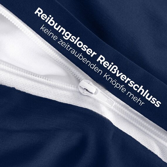 Utopia Bedding Bettwäsche Set - Mikrofaser Bettbezug 230x220 cm + 2 Kissenbezüge 50x75 cm - Marineblau