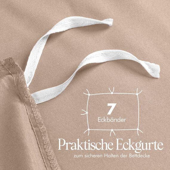 Utopia Bedding Bettwäsche 220x240 Set - Mikrofaser Bettbezug 240x220 cm + 2 Kissenbezüge 65x65 cm - Beige