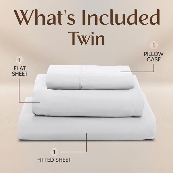 Utopia Bedding Bettwäsche-Set für Twin-Bett, 3-teilig, gebürstete Mikrofaser, schrumpft und lichtbeständig, pflegeleicht (Twin-Size-Bett, Weiß)